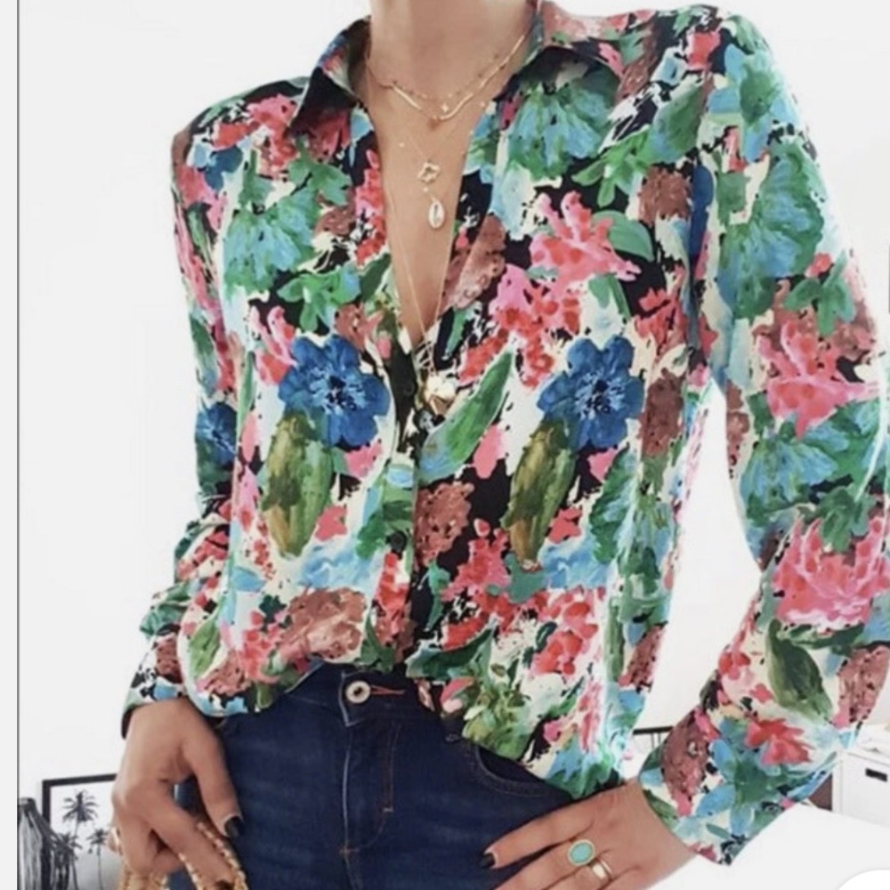 Zara Floral Blouse.